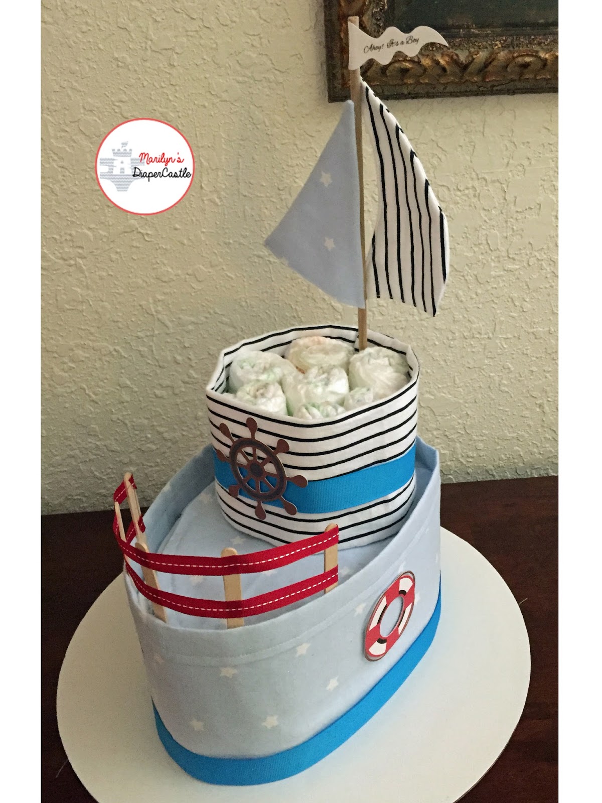 ~ Marilyn's Diaper Castle ~: Boat Diaper Cake