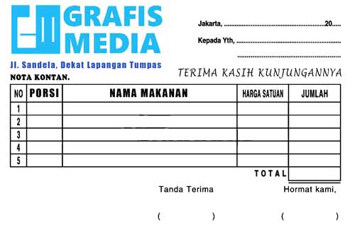 20+ Contoh Dan Ukuran Nota Bukti Pembayaran - GRAFIS - MEDIA