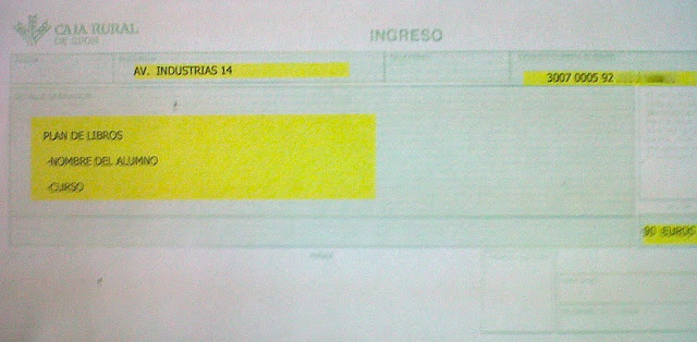 Documento de Ingreso, es muy importante especificar el NOMBRE DEL ALUMNO/A y CURSO que comienza 