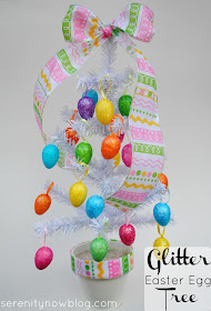 Glitter Easter Egg Tree, from Serenity Now blog