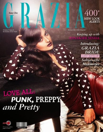 Sonakshi Sinha on Grazia Magazine's November 2013 Edition