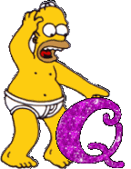 Abecedario con Homer Simpson en Diferentes Posturas.