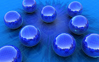 papel de parede esferas azuis