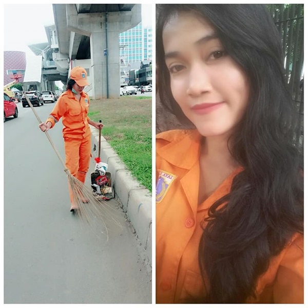 Cewek Cantik Yang Bekerja Sebagai Pasukan Orange Ini Jadi Incaran Para Pria