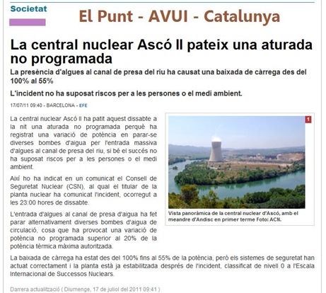 Ascó II nuclear patís de non saber las frontièras