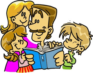 Dibujo de la familia (Padre e hijos) a colores