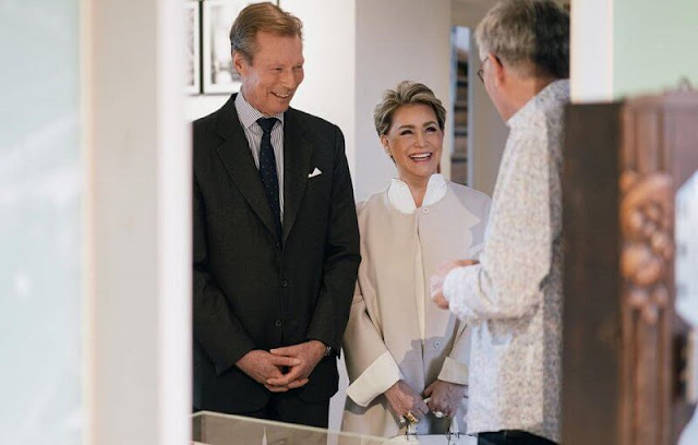 Grand Duke Henri and Grand Duchess Maria Teresa of Luxembourg attended the opening of the exhibition Moving Lusitalia