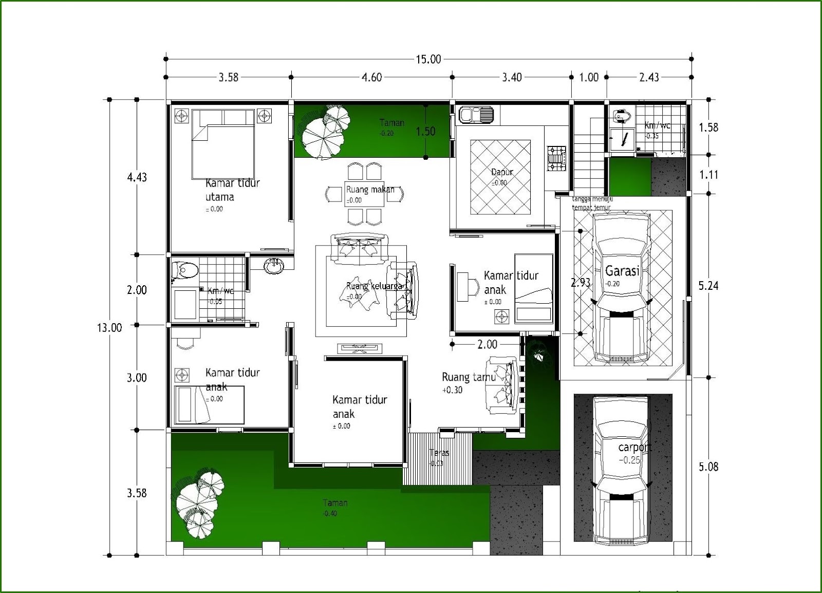 Denah Rumah 2 Lantai Type 120 Top Rumah