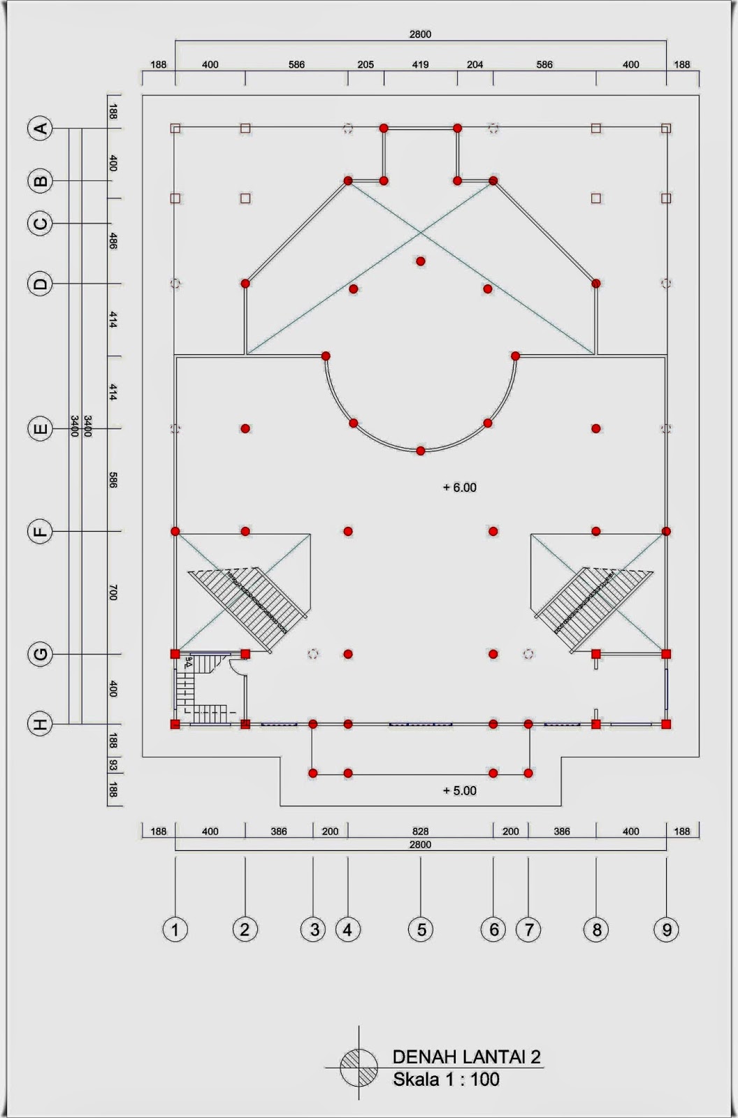 Masjid 2 Lantai Ukuran 28 M X 34 M