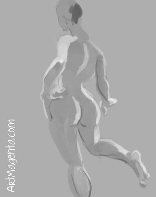What is on a model's mind is a life drawing from ArtMagenta.