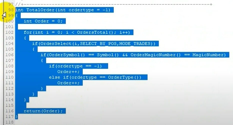 Coding MQL4 EA Fungsi TotalOrder