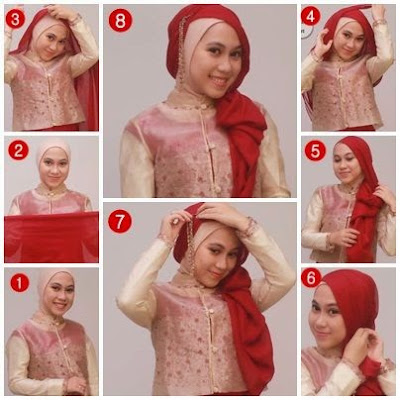 tutorial hijab pesta simple