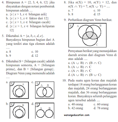 download SOAL MATEMATIKA SMP KELAS 7 HIMPUNAN SEMESTER 2 ktsp terbaru