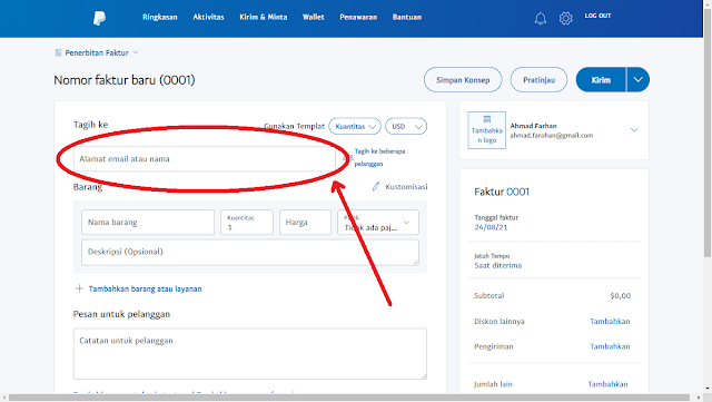 cara membuat invoice paypal