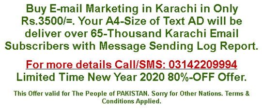 [2020-80%OFF-Offer] Buy E-mail Marketing in Karachi Only Rs.3500/=. Call/SMS: 0314-2209994 