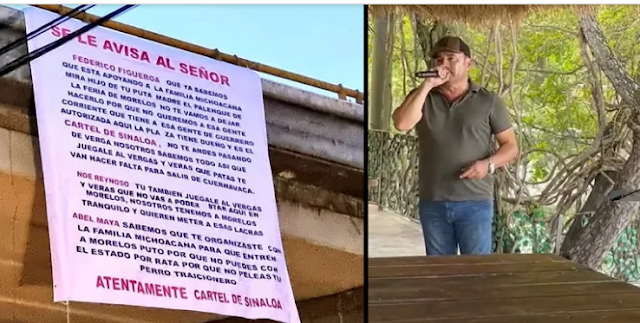 El Cártel de Sinaloa amenaza en Narcomanta a Federico Figueroa hermano de Joan Sebastián por andar jalando con la F.M