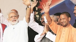 Yogi Adityanath with Narendra Modi