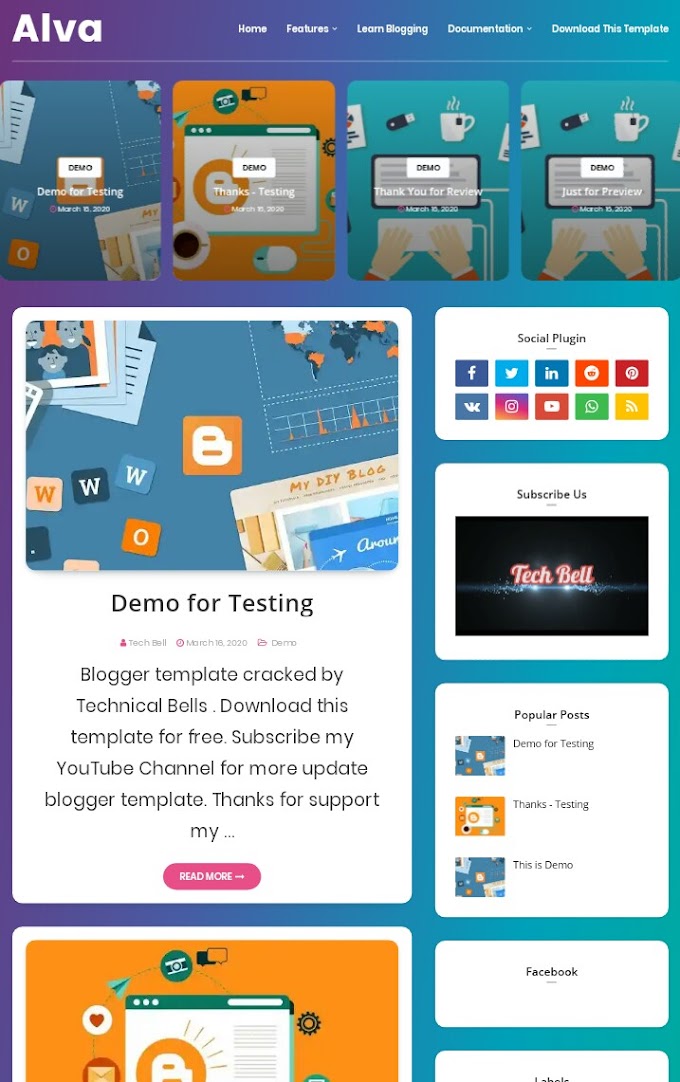 Alva Premium Blogger Template