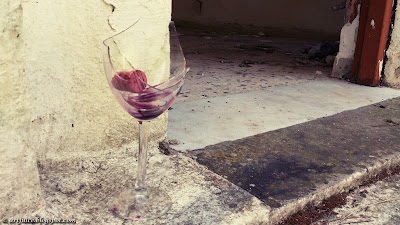 abandoned place glass wine