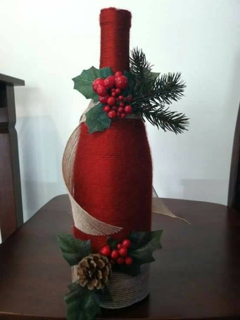 Decoration christmas glass bottle.