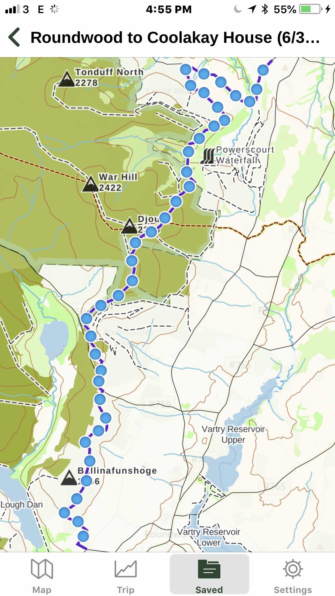 overview map. Roundwood to Coolakay House