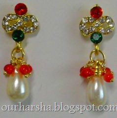 Multi colored Stone studded Earrings  (1)