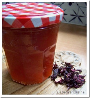 confiture pèche et fleurs hibiscus