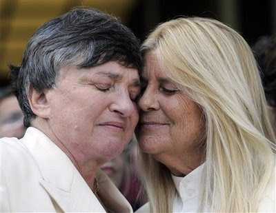 Robin Tyler, left, and Diane Olson at their wedding on June 16, 2008, Los Angeles, California