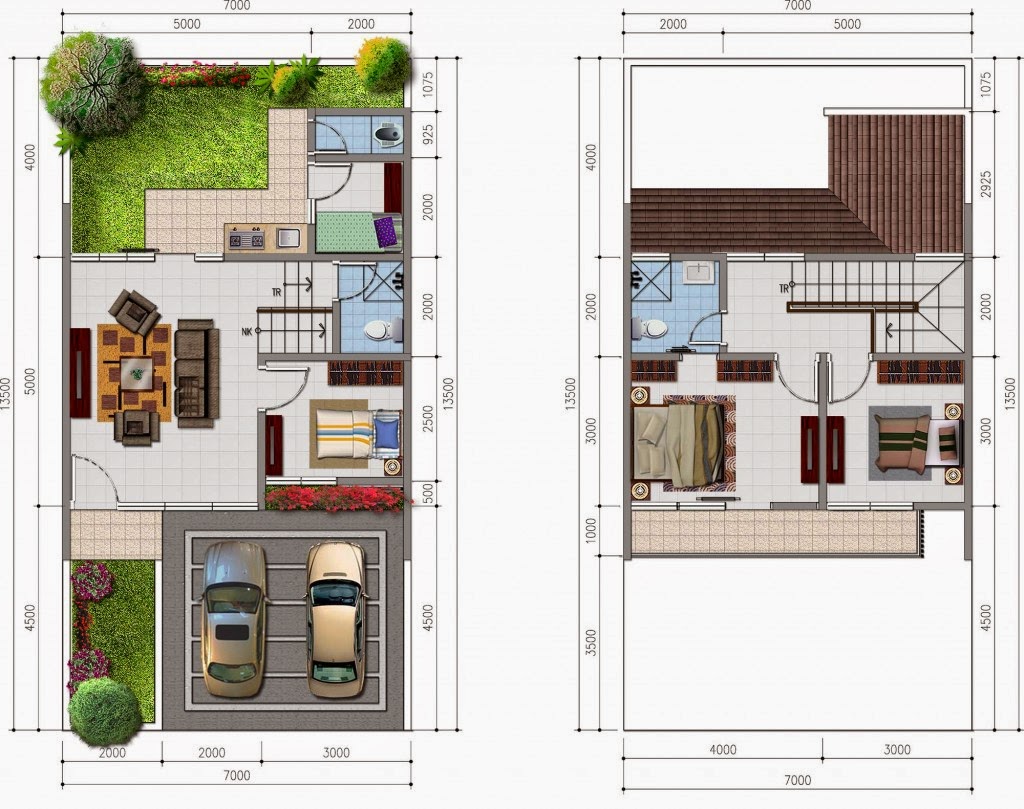 Contoh Denah Rumah Ukuran 8X12 Denah Rumah