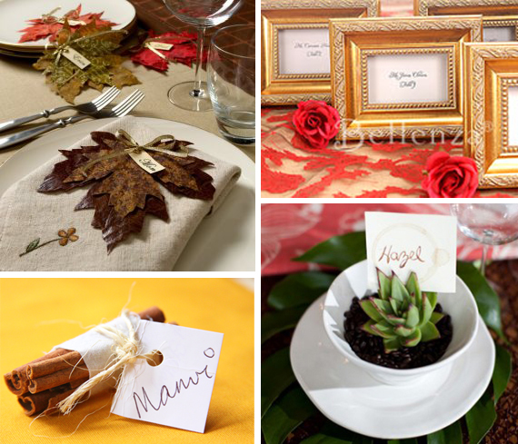 some charming fall wedding place card ideas that celebrate the season