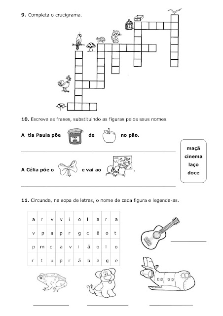 Teste de Avaliação Trimestral Português 1º ano.