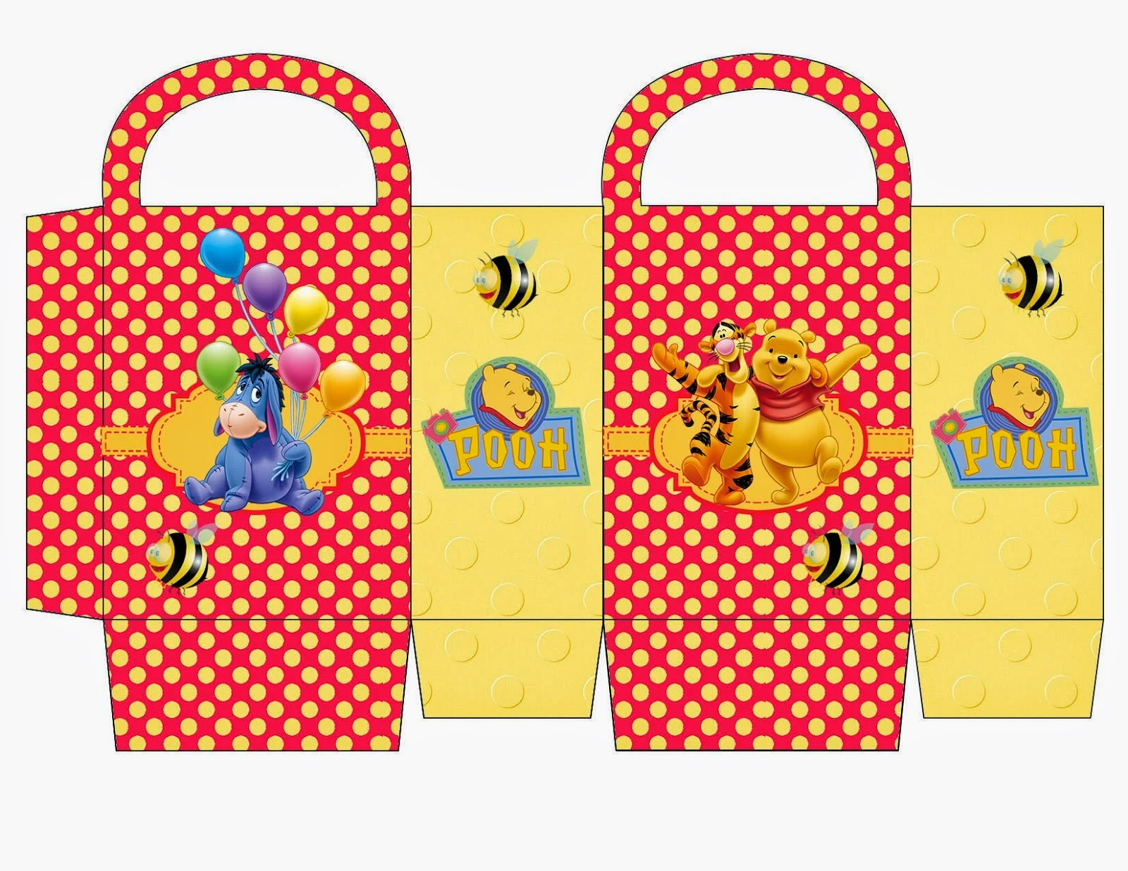 Winnie the Pooh: Free Printable Candy Paper Bag.