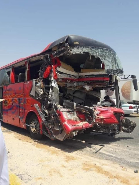 مصرع 8 أشخاص وإصابة 43 آخرين إثر إنقلاب  حافلة ركاب في المدينة المنورة بالسعودية