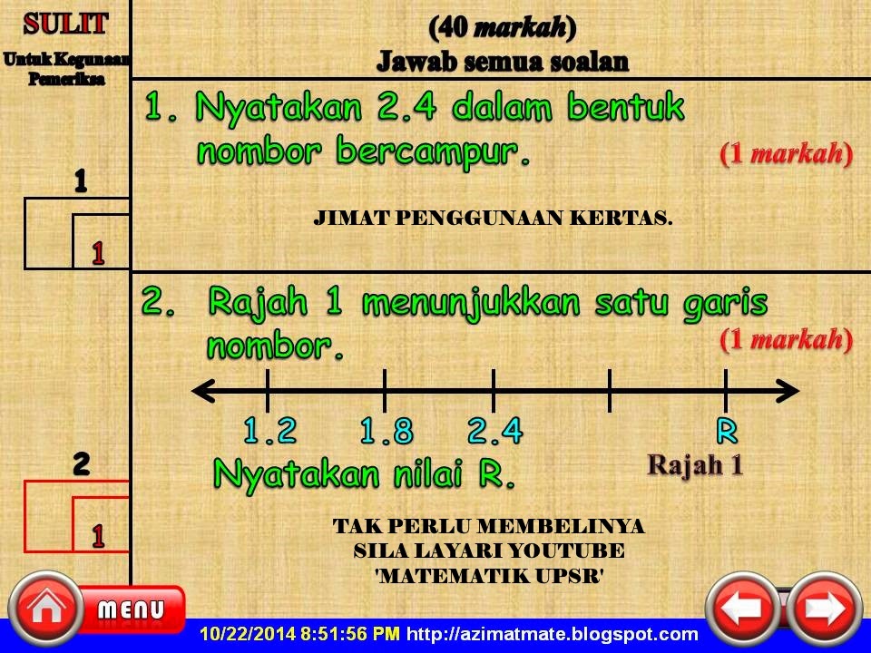 AZIMAT SEKOLAH RENDAH: PERPULUHAN DAN GARIS NOMBOR