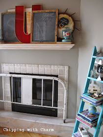 Chipping with Charm:  Spring SUN Shine Mantel...http://www.chippingwithcharm.blogspot.com/