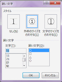 囲い文字を作成