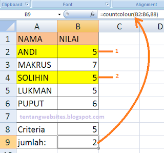 Cara menghitung berdasarkan warna di ms excell