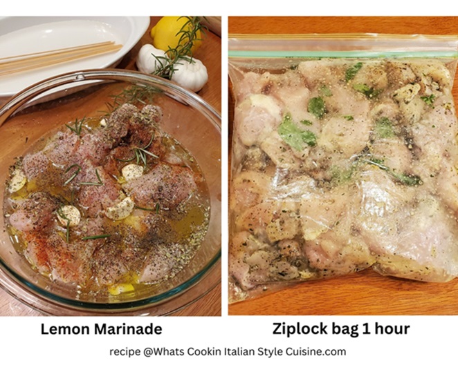collage for lemon chicken marinade