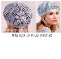 Boina crochet para mujer paso a paso