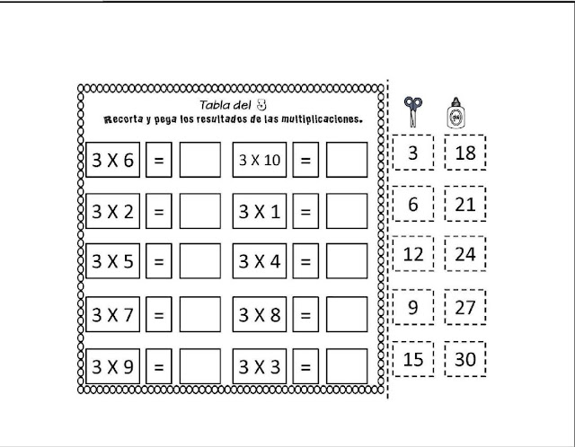 Las Tablas de Multiplicar - Material Didáctico Recortable PDF