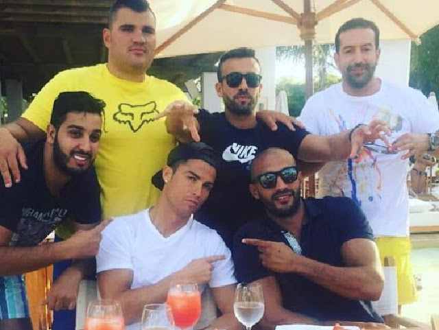 Close ... Social media suggests that Cristiano Ronaldo and friend Badr Hari are crushing on each other. Picture: InstagramSource:Supplied