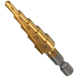 Step Drill Bit Titanium Coated Metric for Metal wood plastic steel 4-12mm. Very suitable for using to cut holes in a variety of materials.