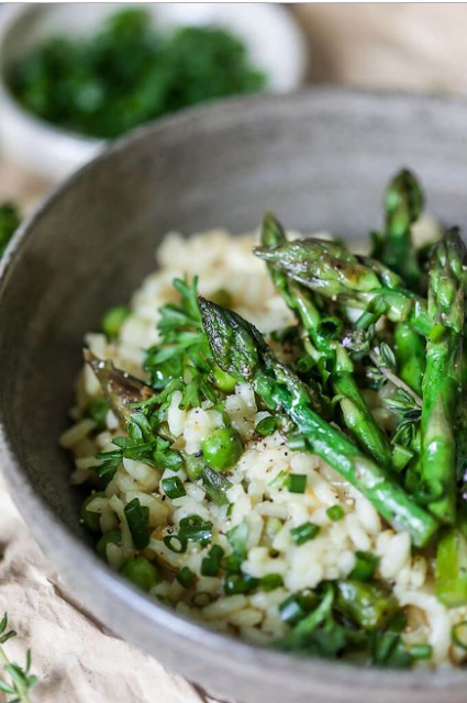 vegan asparagus risotto
