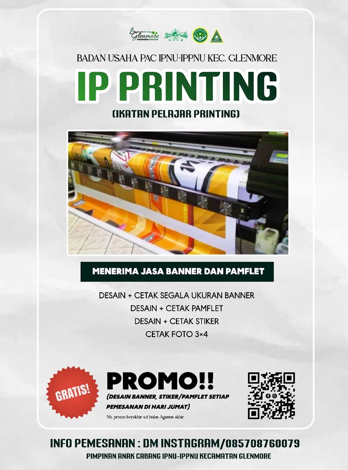 ID Printing Glenmore, Jasa printing pelajar NU, ID Printing IPNU, ID Printing IPPNU, jasa printing hijab,jasa printing kain,jasa printing jersey,jasa printing plastik,jasa printing,jasa print 3d,jasa print dtf,jasa print keliling,jasa desain 3d printing,jasa print uv,jasa print sublim,jasa print keliling indosiar,jasa print gratis,jasa print online,