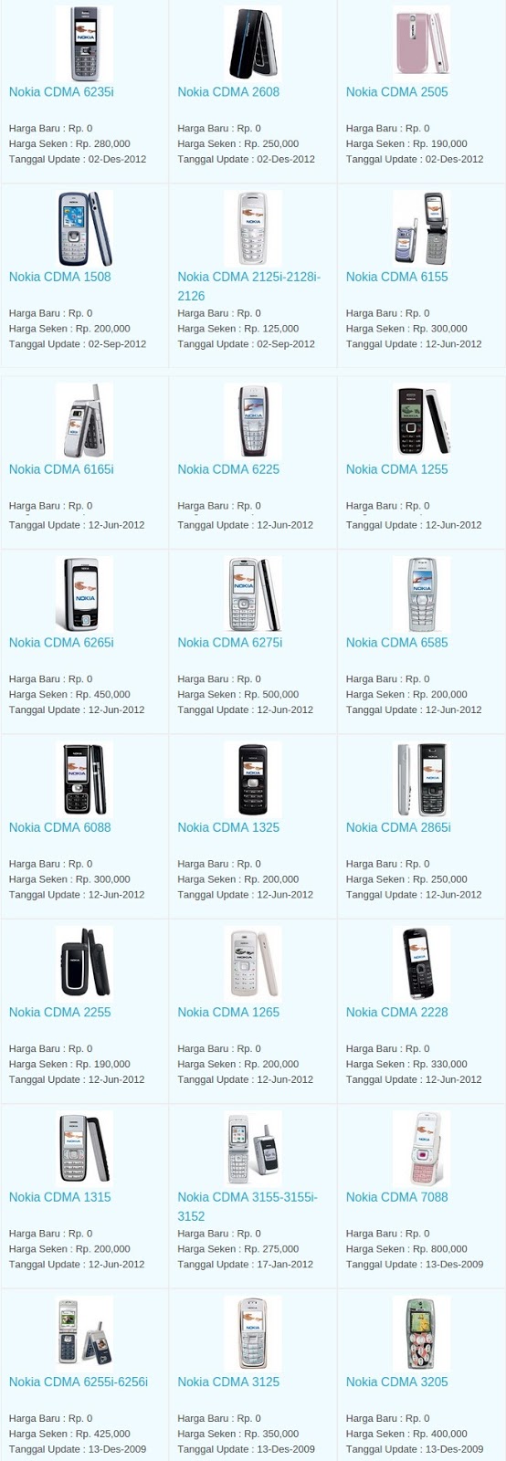 Daftar Harga Hp Nokia CDMA Februari 2016