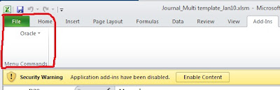 Excel 2010 : Cannot see Oracle Add-Ins on Microsoft Excel 2010