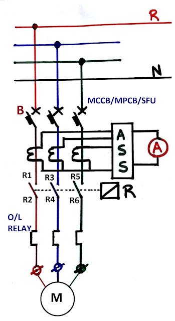 DOL STARTER power circuit diagram