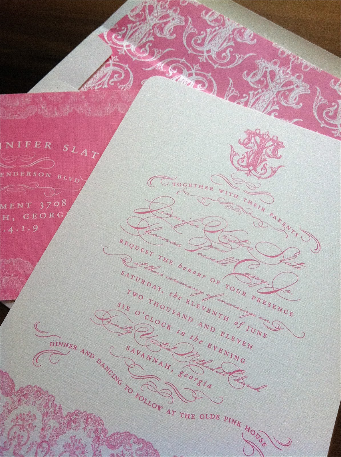 Pink Wedding Invitations with