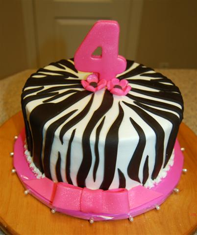 Zebra Print Birthday Cake amp;