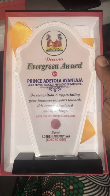 Pepe Agro Services Won The  Evergreen Award As The Best Agricultural Firm